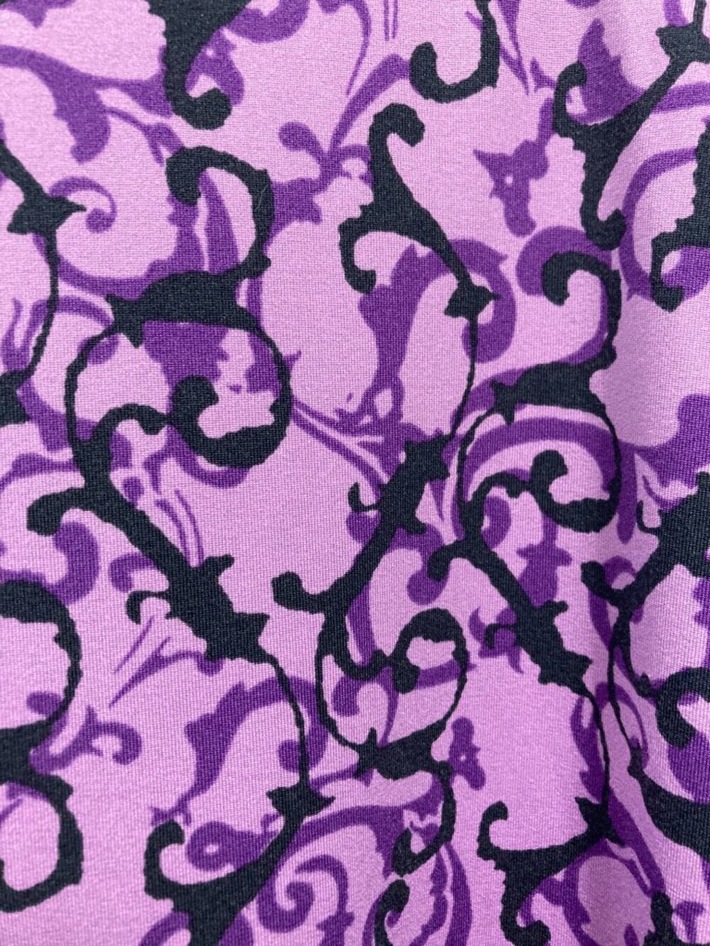 Athleta Nectar Faux Wrap Dress Purple Vine Scroll Paisley V-Neck Ruched L? - Picture 11 of 11
